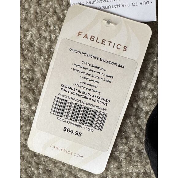 Fabletics Oaklyn Reflective Sculptknit black sports bra activewear yoga Small - Picture 7 of 7